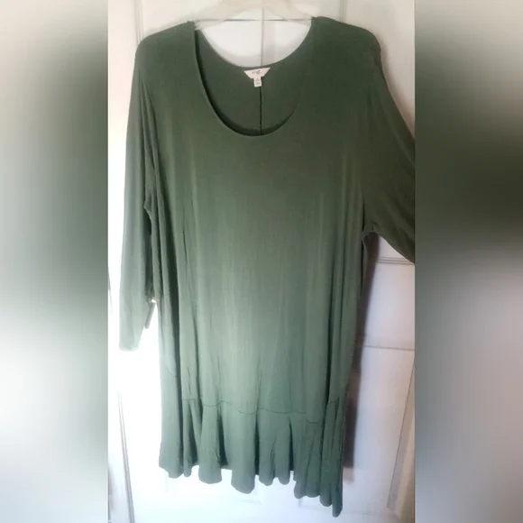Green, Terra & Sky dress, size 3X 24W-26W - Picture 3 of 6